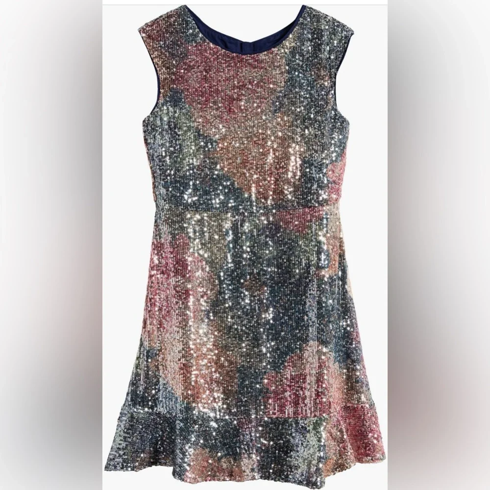 Pippa & Julie Kid’s Cosmic Floral Sequin Dress Size 16 Youth